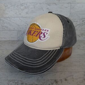 Los Angeles Lakers Hat Gray White  Retro Strapback NBA Apparel Basketball